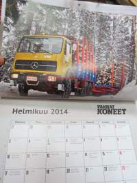 Vanhat koneet kalenteri 2014 -käyttämätön seinäkalenteri