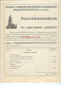 Suomen evankelis-luterilaisen seurakuntain Paloapuyhdistys Palovakuutuskirja 1931