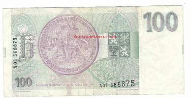 Tšekki 100 Korun 1993  seteli / Tšekin tasavalta (tšek. Česká republika) eli Tšekki (tšek. Česko), joskus myös Tšekinmaa, on sisämaavaltio Keski-Euroopassa.