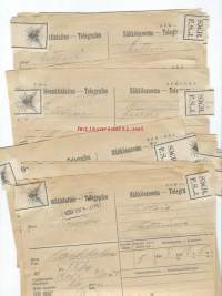 Sähkösanoma / Telegram erä 10 kpl 1924 - sähkösanoma