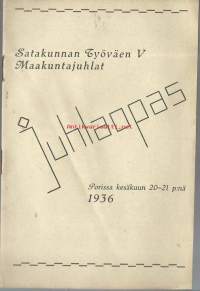 Satakunnan Työväen V Maakuntajuhlat Porissa 1936 / Juhlaopas - paljon mainoksia