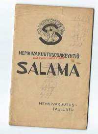 Henkivakuutusyhtiö Salama / Henkivakuutustaulusto 1917
