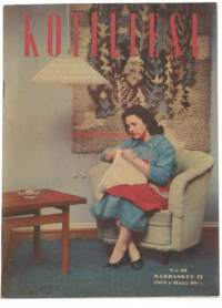 Kotiliesi 1958 nr 22/ kansi Ompeleva tyttö,  onnellisempaa odotusaikaa, talvikauden ruokalista, ranskalaisen emännän keittiövälineitä, tyttäret lähtee