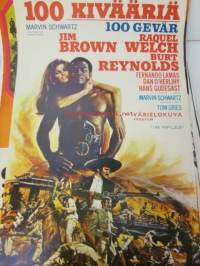 100 kivääriä / 100 gevär - pääosissa Burt Reynolds, James Nathaniel Brown, Raquel Welch, ohjaus Tom Gries -elokuvajuliste