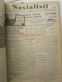 Sosialisti 1938 lehdet nr 1 tammikuun 3. - nr 149 heinäkuun 2. väliseltä ajalta -sidottu puolivuosikerta