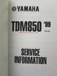 Yamaha TDM850 &#039;99 (4TX-SE3)  Service Information - Tehtaan alkuperäinen huolto-ohjeita sis. sähkökaaviot (Ei huolto-ohjekirja)
