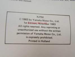 Yamaha XJ750 &#039;83-&#039;84 (41Y-SE1)  Service Information - Tehtaan alkuperäinen huolto-ohjeita sis. sähkökaaviot (Ei huolto-ohjekirja)
