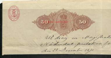 Leimaveropaperi leike  50 penni  21.12.1891