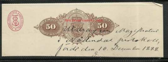 Leimaveropaperi leike  50 penni 1888
