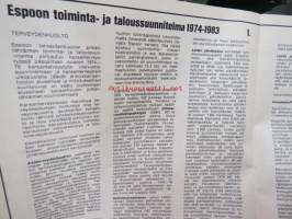 Espoo - Toiminta- ja taloussuunnitelma TTS 1974-1983 - Esbo VEP