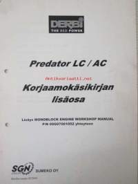 Derbi Predator LC / AC Workshop Manual -korjaamokäsikirjan P/N 00G07001052 lisäosa, katso tarkemmat malli merkinnät kuvista