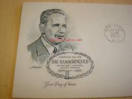 YK pääsihteeri Dag Hammarskjöld ensipäiväkuori FDC 1962 USA