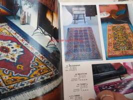 Readicut mattokirja + lankanäyte + hinnasto + tilauslomake 1967 -mattojen solmimista kotona