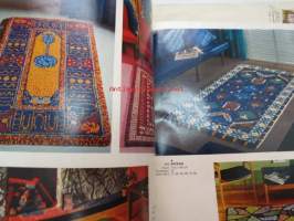 Readicut mattokirja + lankanäyte + hinnasto + tilauslomake 1967 -mattojen solmimista kotona