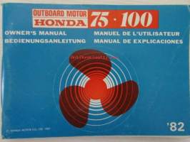Honda Outboard Motor 75-100 Owners Manual 1982 -omistajan käsikirja