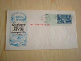 Postimerkki 100-vuotta Centenary Postage Stamp Commemorative Issue 1847-1947 USA ensipäiväkuori FDC