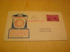 Constitution Stamp 1787-1937 USA ensipäiväkuori FDC