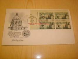 Minnesota USA 1958 ensipäiväkuori FDC neljällä postimerkillä