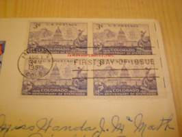 Colorado 1876-1951 ensipäiväkuori FDC USA neljällä postimerkillä