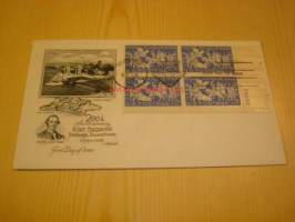 Fort Duguesne 1758-1958 Pittsburgh, Pennsylvania ensipäiväkuori FDC USA neljällä postimerkillä