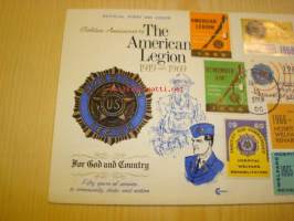 The American Legion 1919-1969 ensipäiväkuori FDC USA 11 erilaista merkkiä kuoressa + alkuperäinen kortti