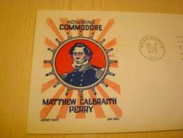 Kommodori Matthew Galbraith Perry 1953 USA ensipäiväkuori FDC