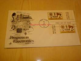 Progress in Electronics 1973 USA ensipäiväkuori FDC kahdella postimerkillä
