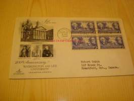 200th Anniversary of Washington and Lee University 1749-1949 USA ensipäiväkuori FDC neljällä postimerkillä