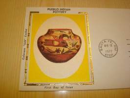 Pueblo Indian Pottery 1977 USA ensipäiväkuori FDC Amerikan intiaani