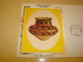 Pueblo Indian Pottery 1977 USA ensipäiväkuori FDC Amerikan intiaani