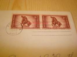 Rough Riders 1898-1948 USA ensipäiväkuori FDC Theodore Roosevelt kahdella postimerkillä