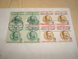 Lajos Kossuth Champion of Liberty 1958 USA ensipäiväkuori FDC kahdeksalla postimerkillä