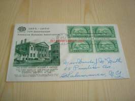 75th Anniversary American Bankers Assosiation 1875-1950 USA ensipäiväkuori FDC neljällä postimerkillä