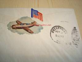 50th Anniversary of Motion Pictures 1944 USA ensipäiväkuori FDC neljällä postimerkillä, Thomas Alva Edison