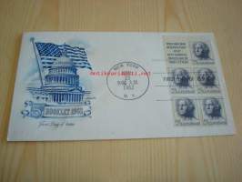 George Washington 1962 USA ensipäiväkuori FDC viidellä postimerkillä