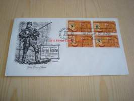 Daniel Boone 1968 USA ensipäiväkuori FDC neljällä postimerkillä