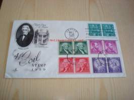 Presidentti Andrew Jackson 1959 USA ensipäiväkuori FDC kymmenellä postimerkillä
