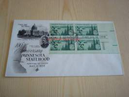 Minnesota 1958 USA ensipäiväkuori FDC neljällä postimerkillä