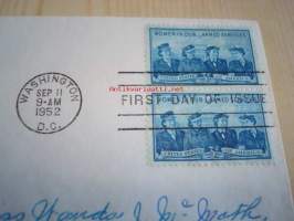 Honoring Women in Armed Service 1952 USA ensipäiväkuori FDC kahdella postimerkillä
