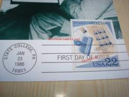 Postimerkkien keräily Stamp Collecting  1986 USA ensipäiväpostikortti Presidentti Gerald R. Ford