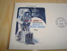 Apollo 11 First Moon Landing 1969-1994 USA ensipäiväkuori FDC neljällä postimerkillä