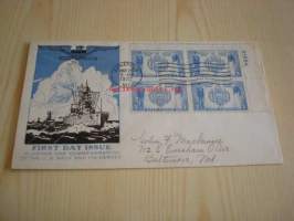 U.S. Naval Academy, Annapolis, 1937 USA ensipäiväkuori FDC neljällä postimerkillä