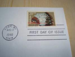 American Indian Assiniboine 1990 USA ensipäiväkuori FDC