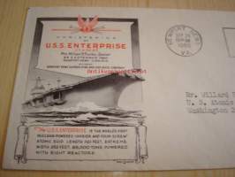 Christening of U.S.S. Enterprice, the world´s first nuclear powered carrier, 1960 USA ensipäiväkuori FDC lähetetty: Mr. Willard P. Conner, Jr., U.S. Atomic