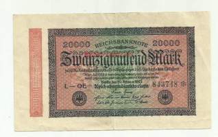 Saksa 20 000 markkaa 1923 seteli