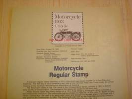 Motorcycle, Moottoripyörä, Souvenir Page, neljällä postimerkillä ja ensipäiväleimalla, 1983, USA.