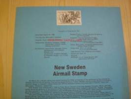 New Sweden, Delaware, Souvenir Page, postimerkillä ja ensipäiväleimalla, 1988, USA.