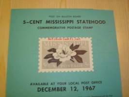 Mississippi Statehood, Post on Bulletin Board, 1967, USA, kukkanen.