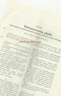 Valtioneuvoston päätös voiteluaineiden ja öljyjen säännöstelystä 20.8.1942