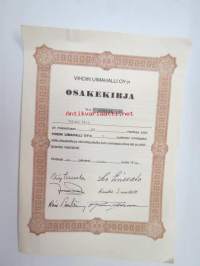 Vihdin (Vihti) Uimahalli Oy, 50 mk 1978, nr 000036 -osakekirja